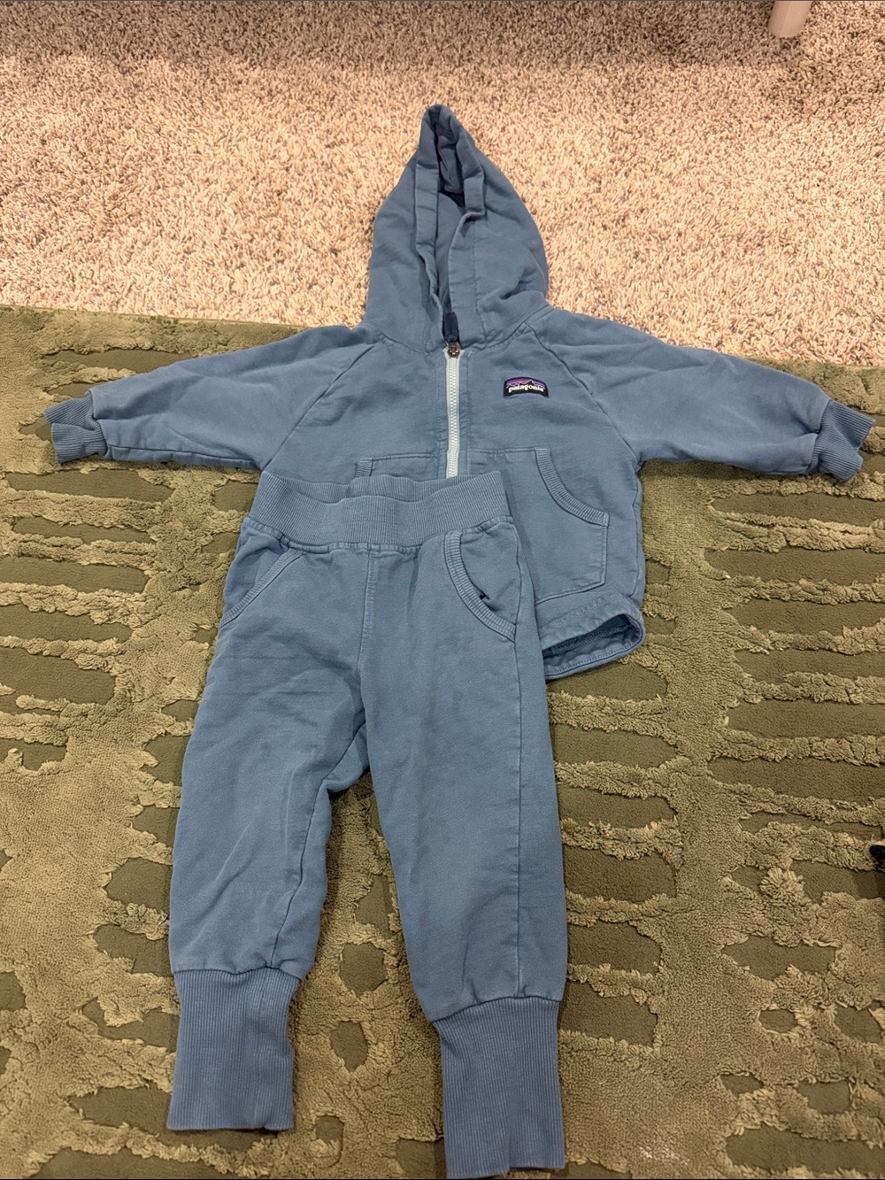 Patagonia Toddlers Dusty Blue Hoodie and Joggers Set